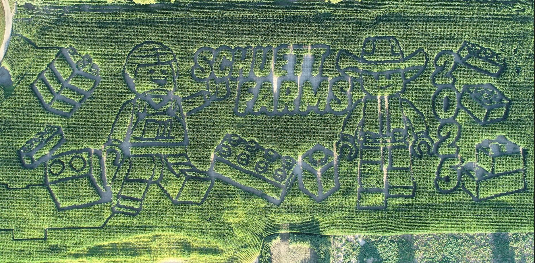 This is a picture of the best corn maze in Wisconsin